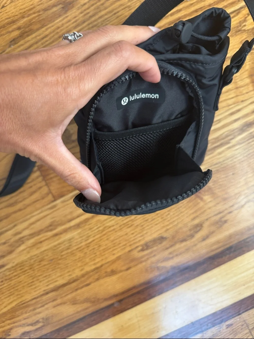 lululemon athletica black Water Bottle Crossbody with Front Pocket 2L